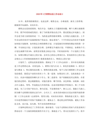 2020年3月销售总监工作总结2 