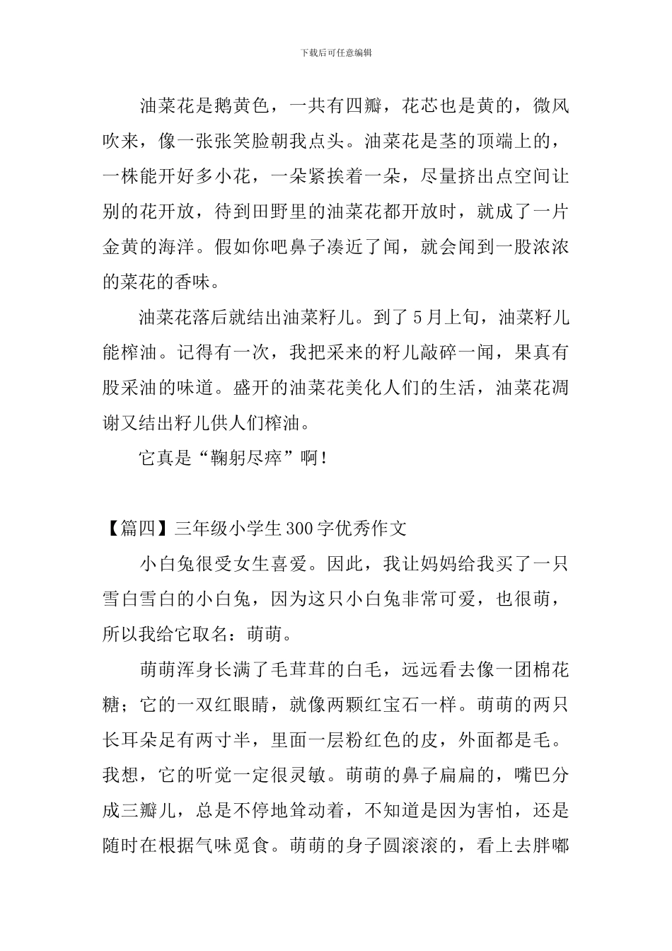 三年级小学生300字优秀作文_第3页