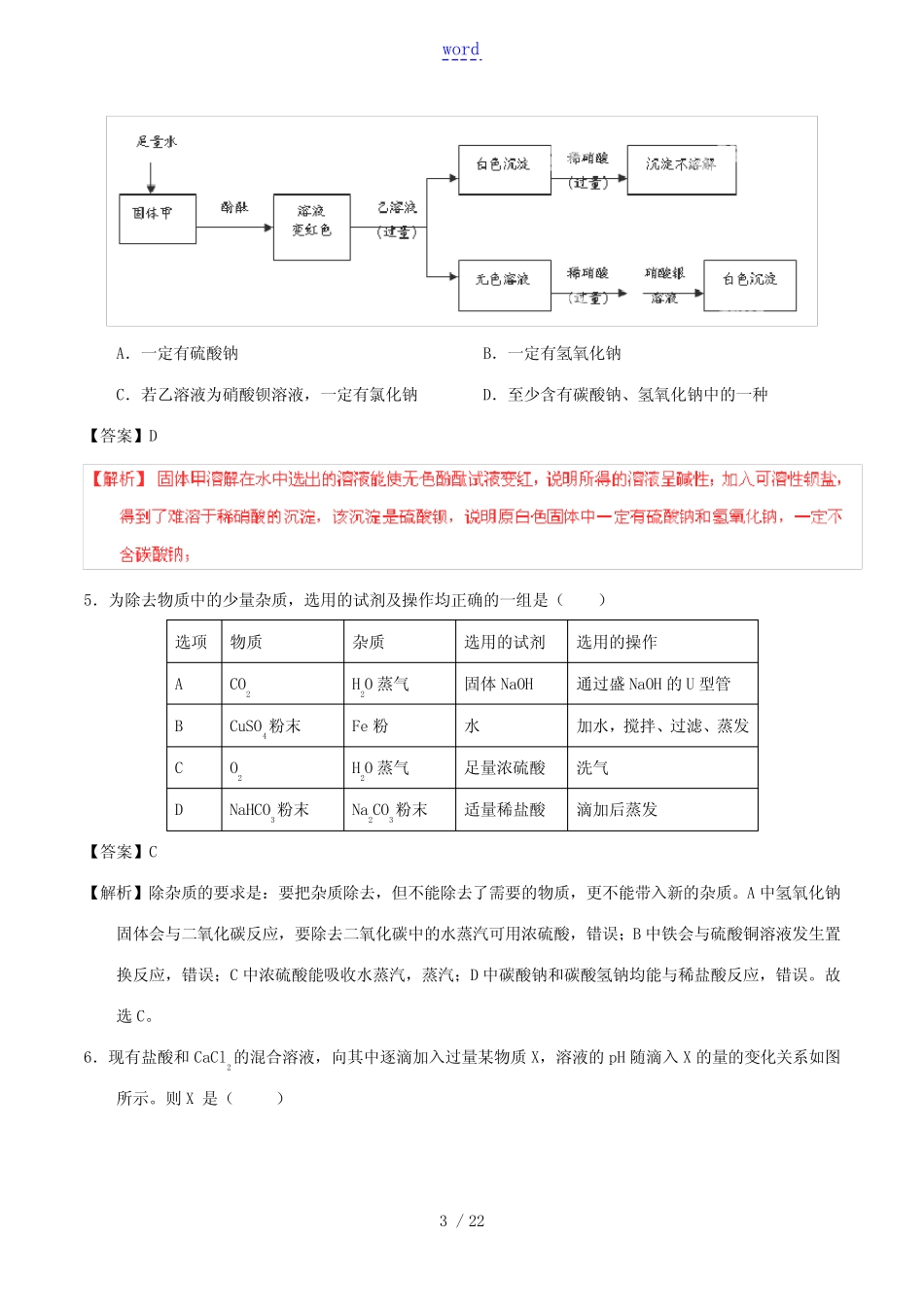 中考化学 黄金30题系列 专题06 考前必做难题30题(含解析)-人教版初中_第3页