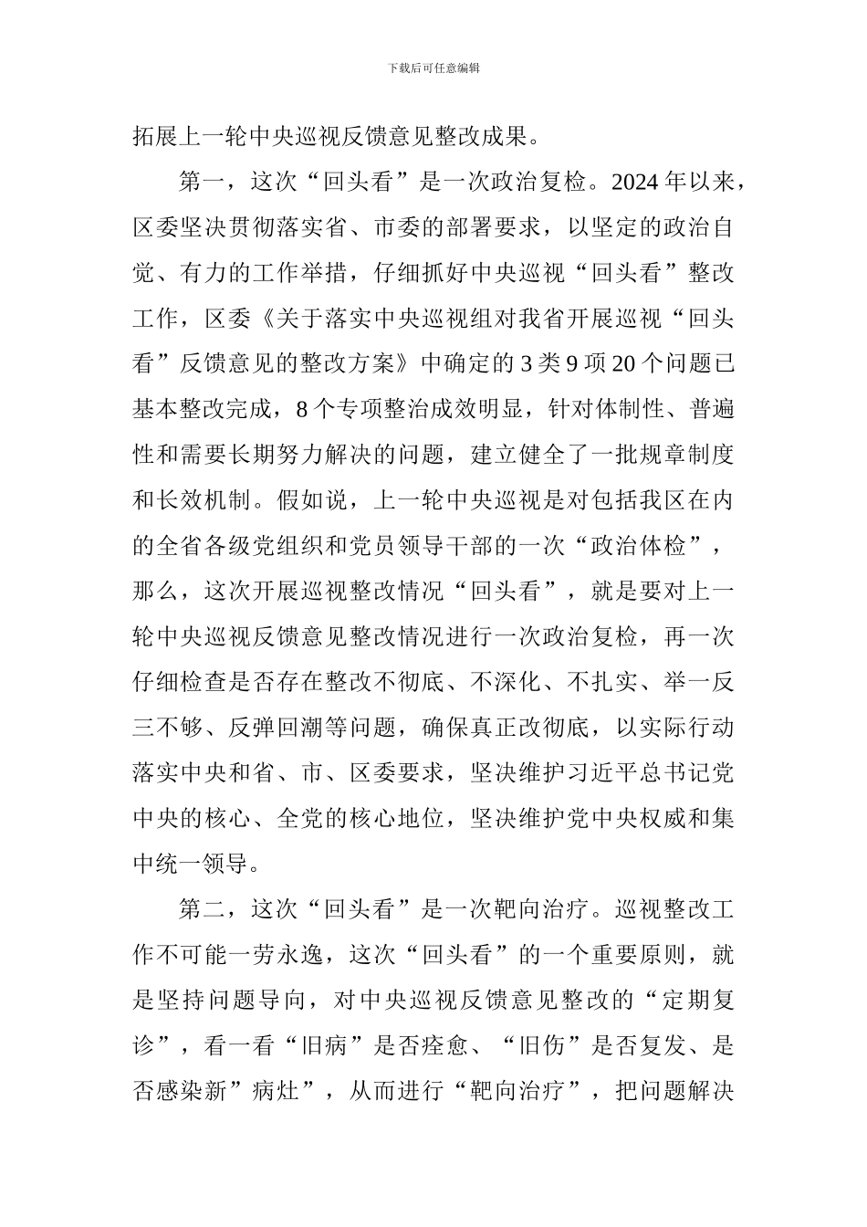 中央巡视整改“回头看”动员大会讲话稿_第2页