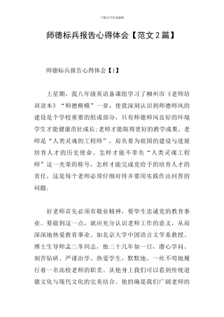 师德标兵报告心得体会