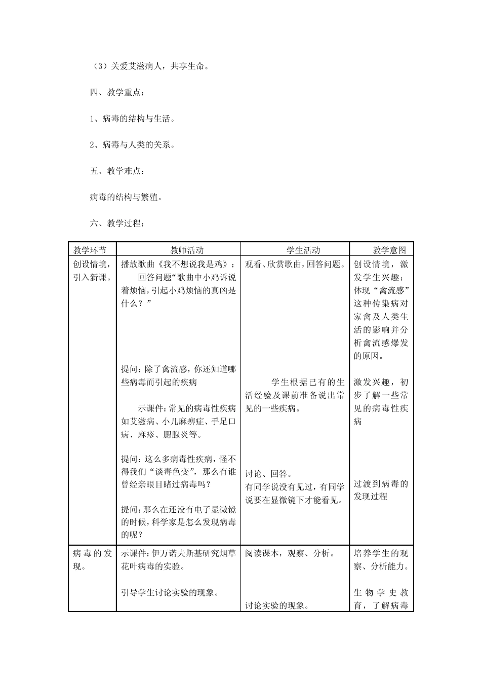 《病毒》初中生物优秀教学设计(教案) _第2页