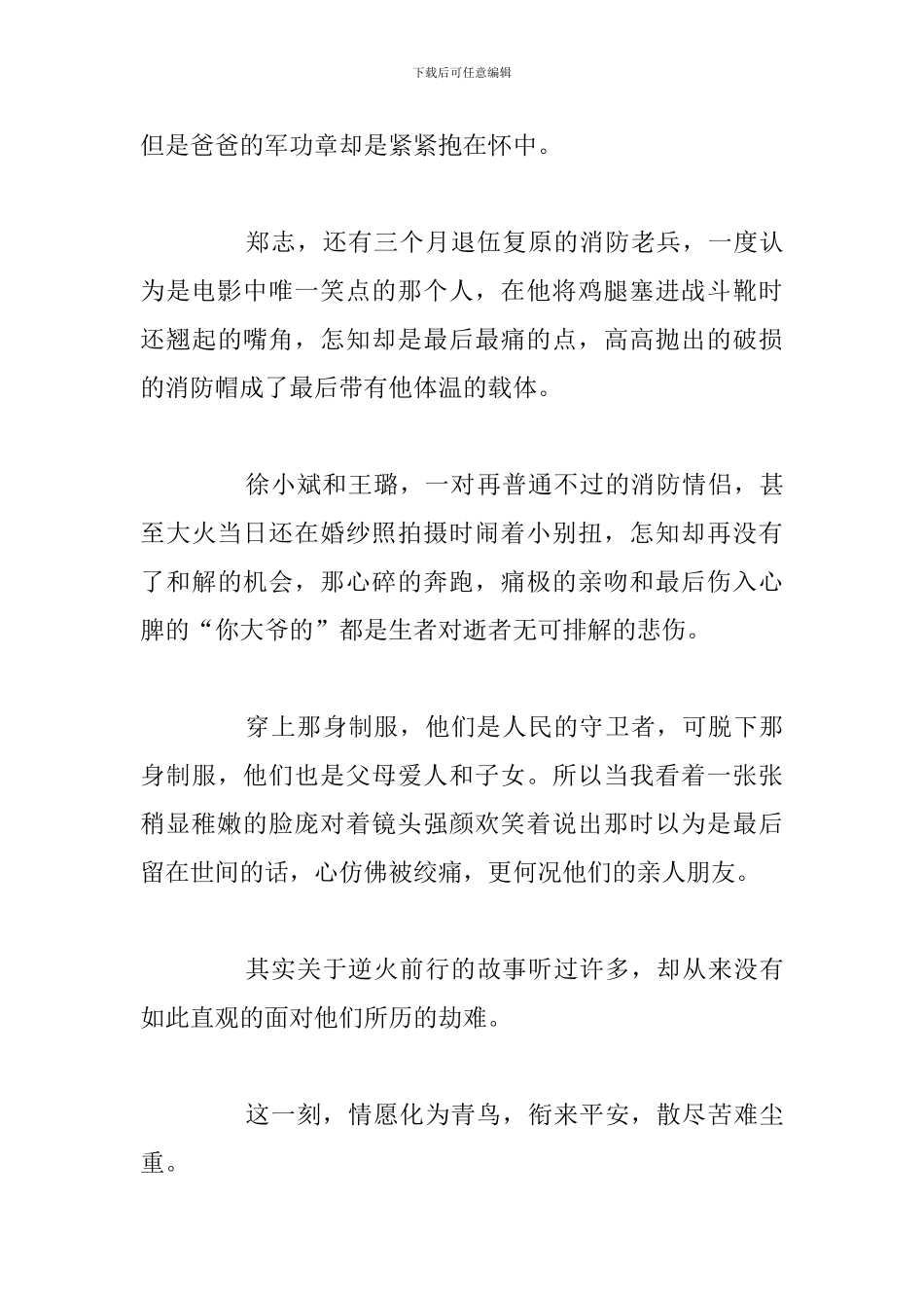 观看电影《烈火英雄》观后感心得体会优选八篇_第3页