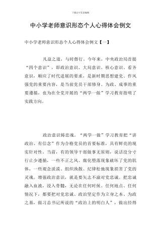 中小学教师意识形态个人心得体会例文