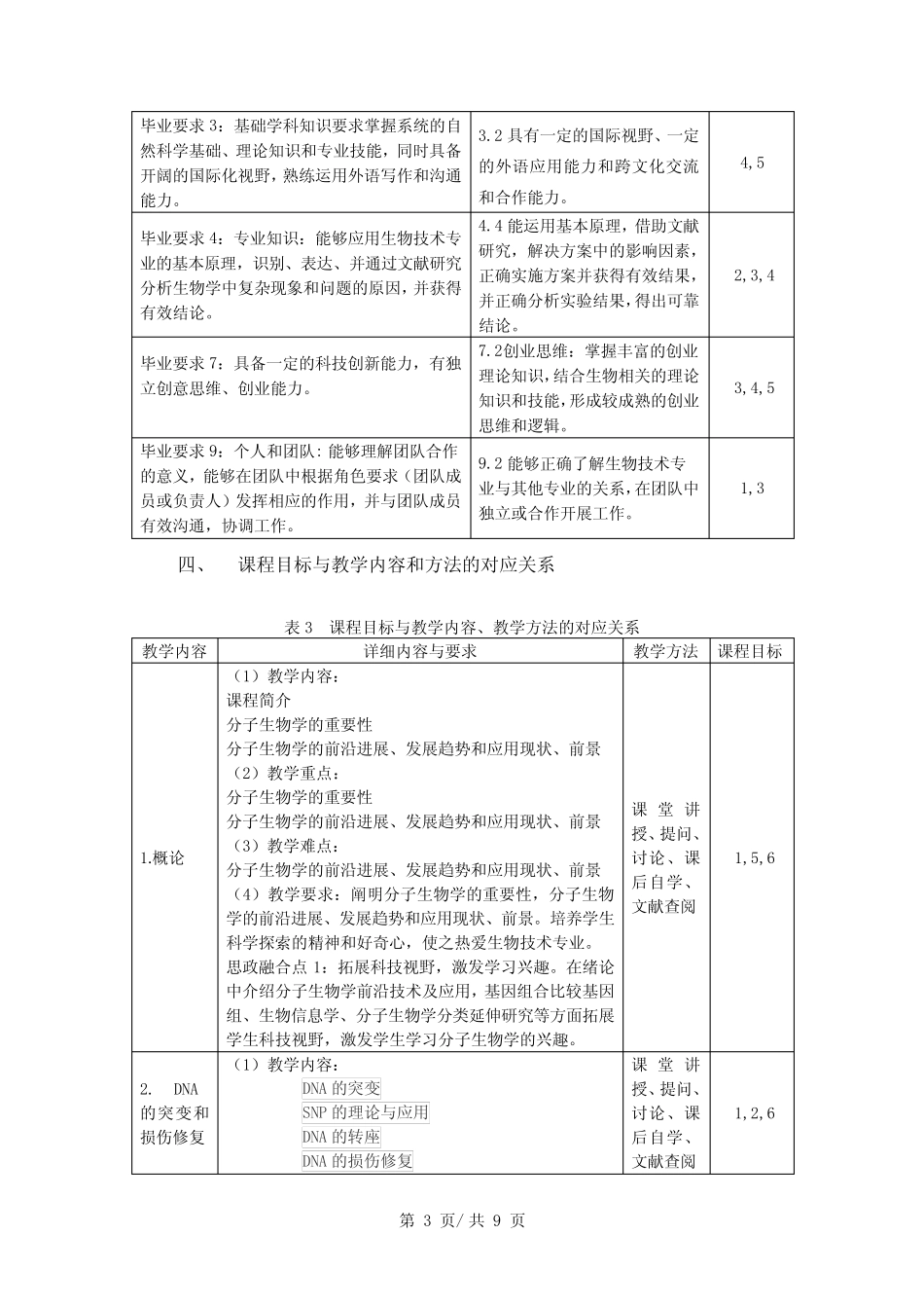 《高级分子生物学》课程教学大纲 _第3页