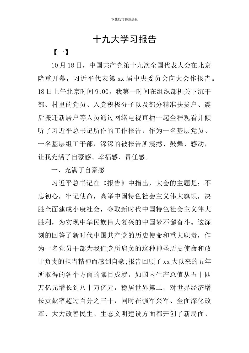 十九大学习报告_第1页