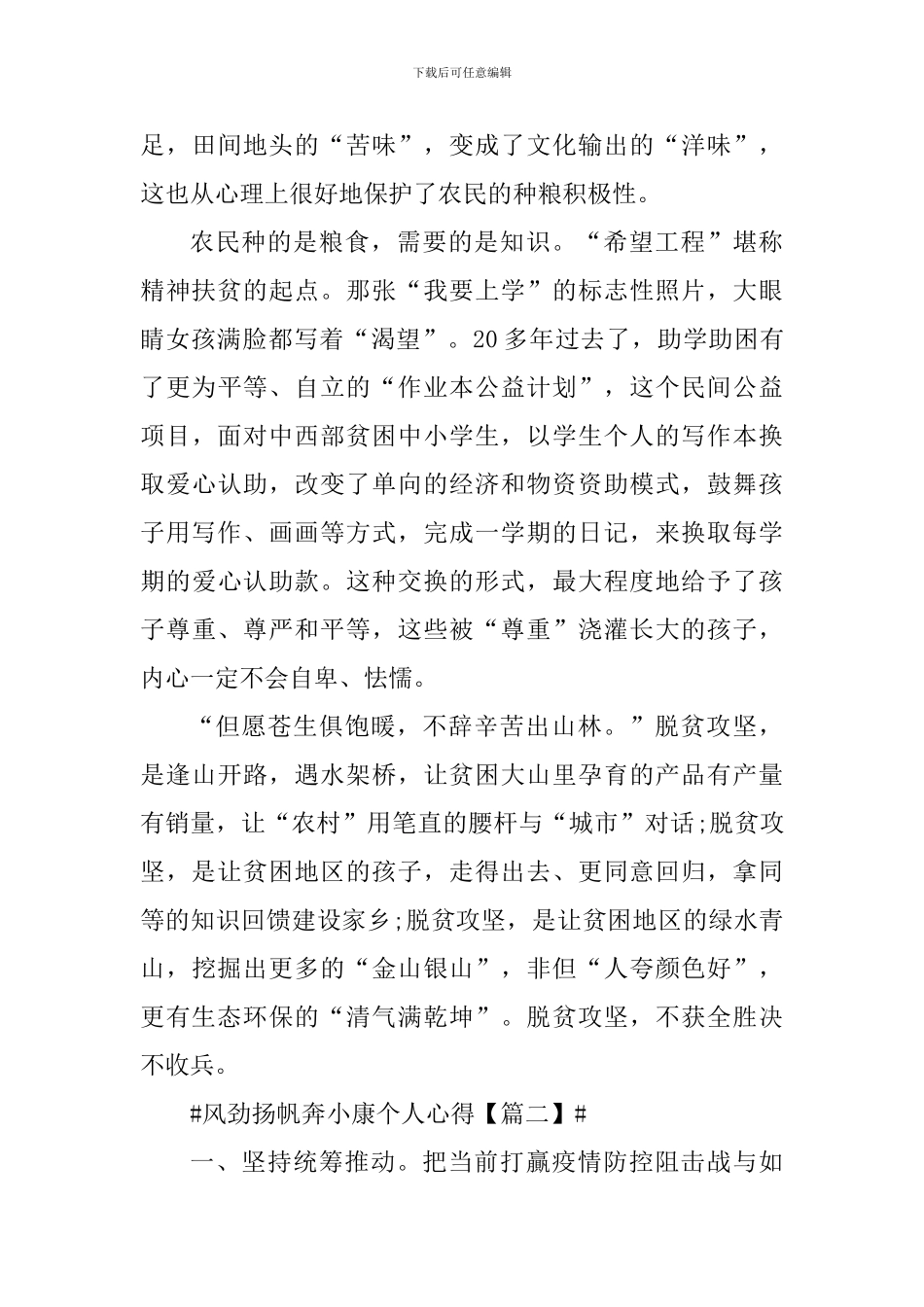 风劲扬帆奔小康大学生心得感悟_第3页