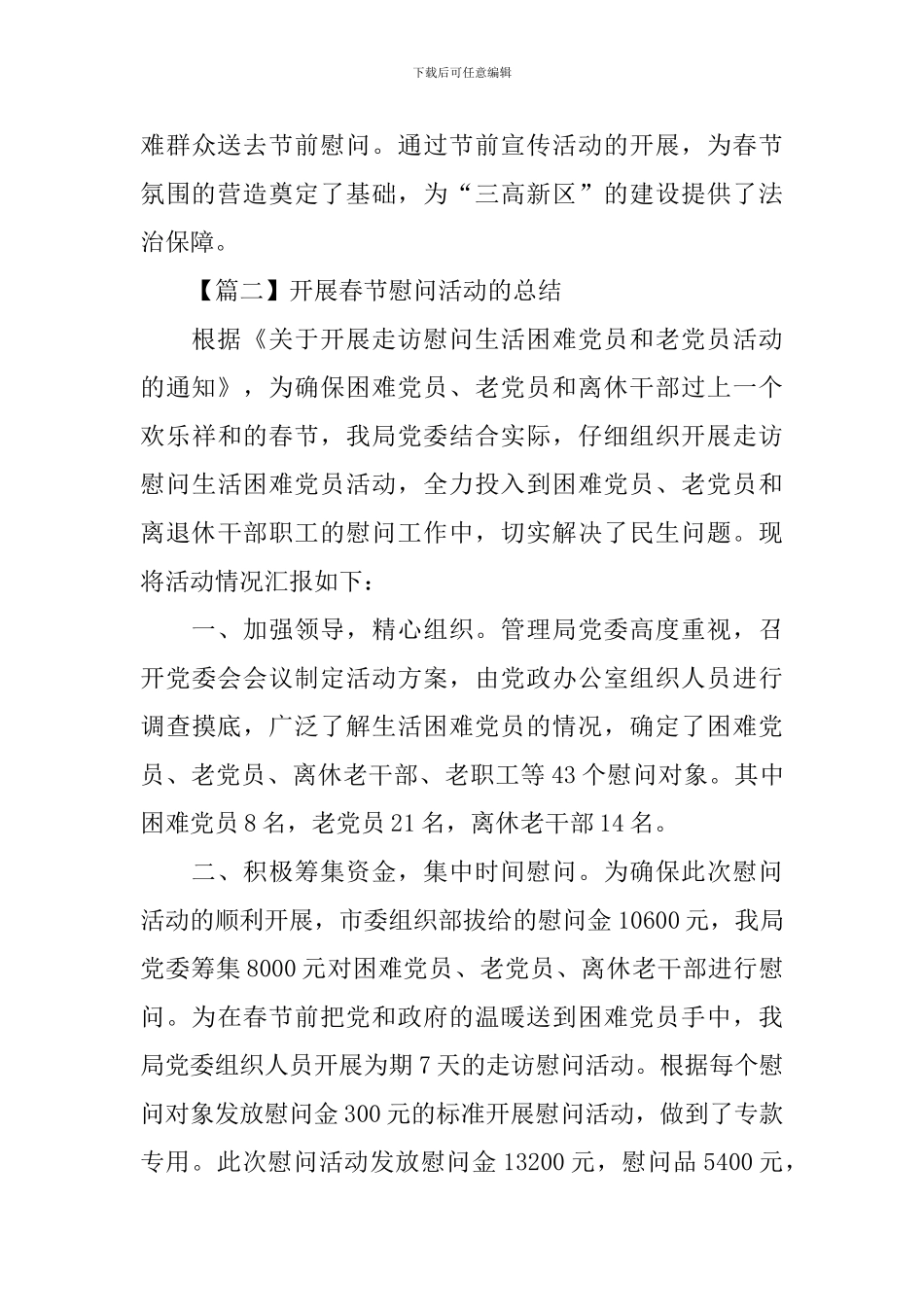 开展春节慰问活动的总结_第3页