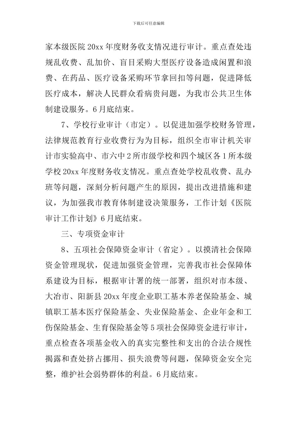 内部审计工作计划表范文_第3页