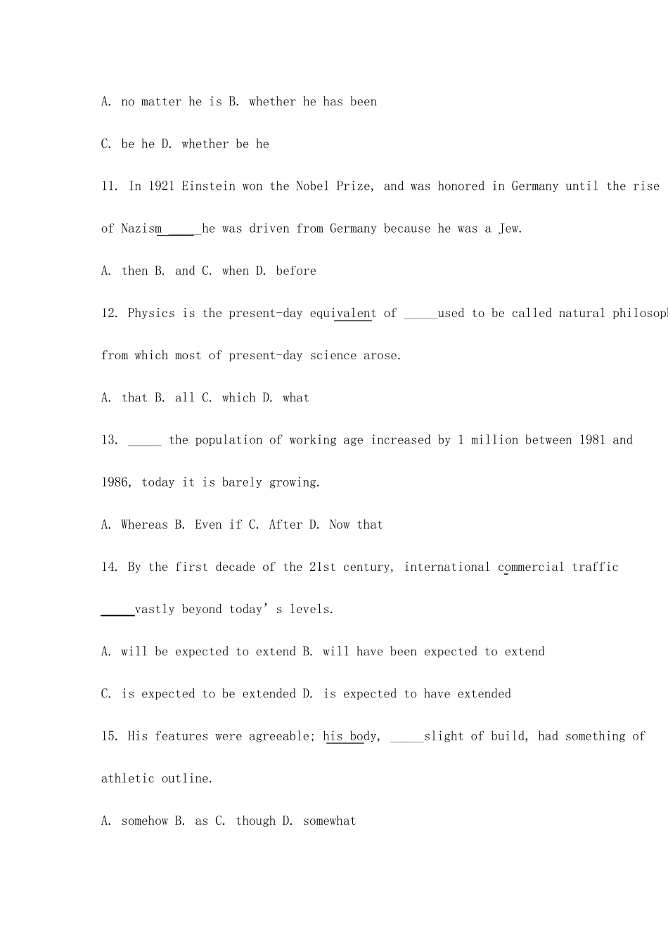 2023年专四语法模拟题 _第3页