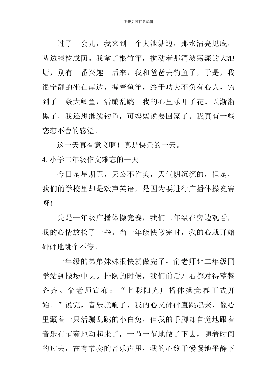 小学二年级作文难忘的一天6篇_第3页
