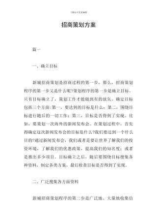 招商策划方案