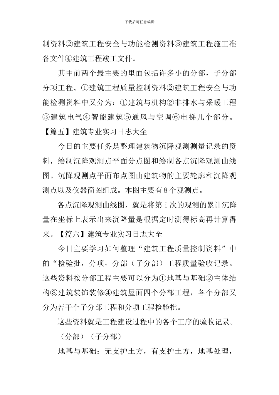 建筑专业实习日志大全_第3页