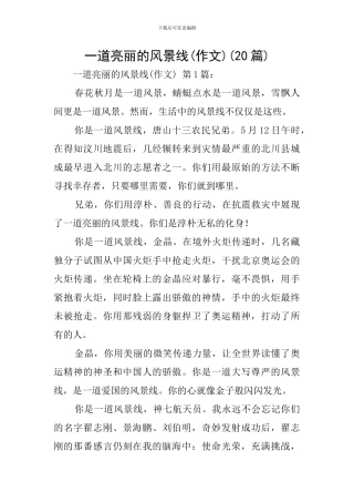 一道亮丽的风景线(20篇)