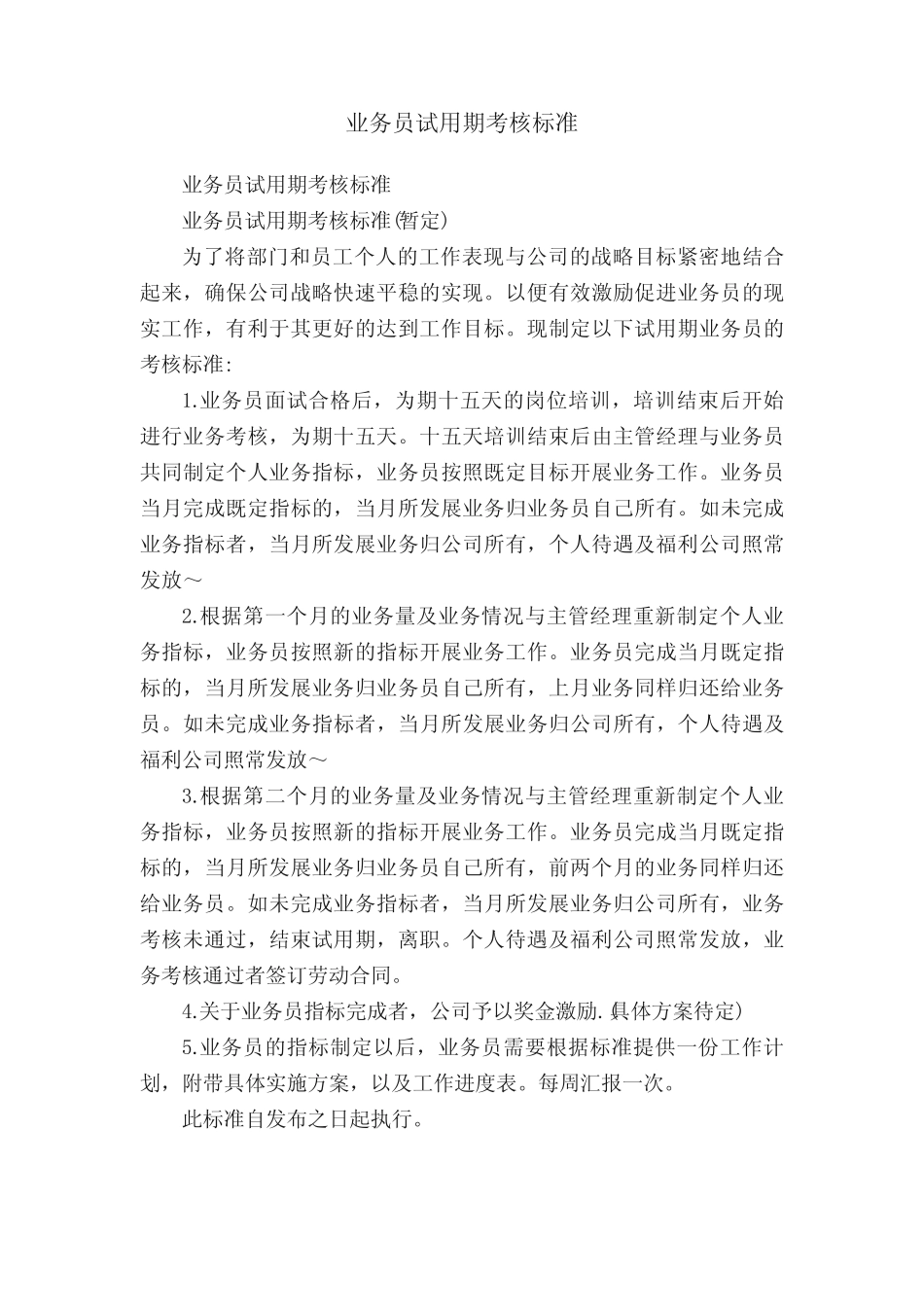 业务员试用期考核标准 _第1页