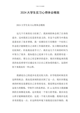 2024大学生实习心得体会精致