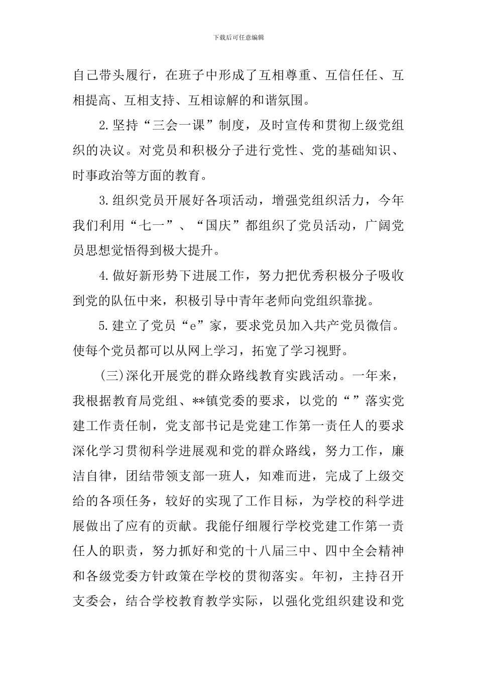 中心小学党支部书记述职报告范文_第3页