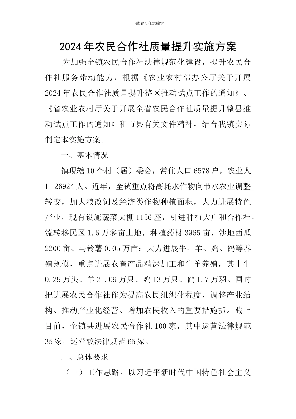 2024年农民合作社质量提升实施方案_第1页