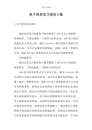 电子商务实习报告5篇