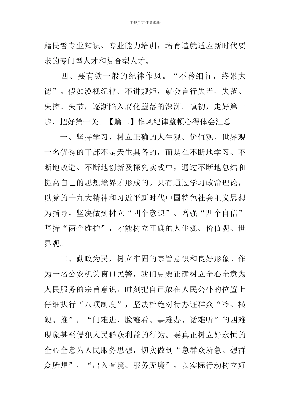 作风纪律整顿心得体会汇总_第2页