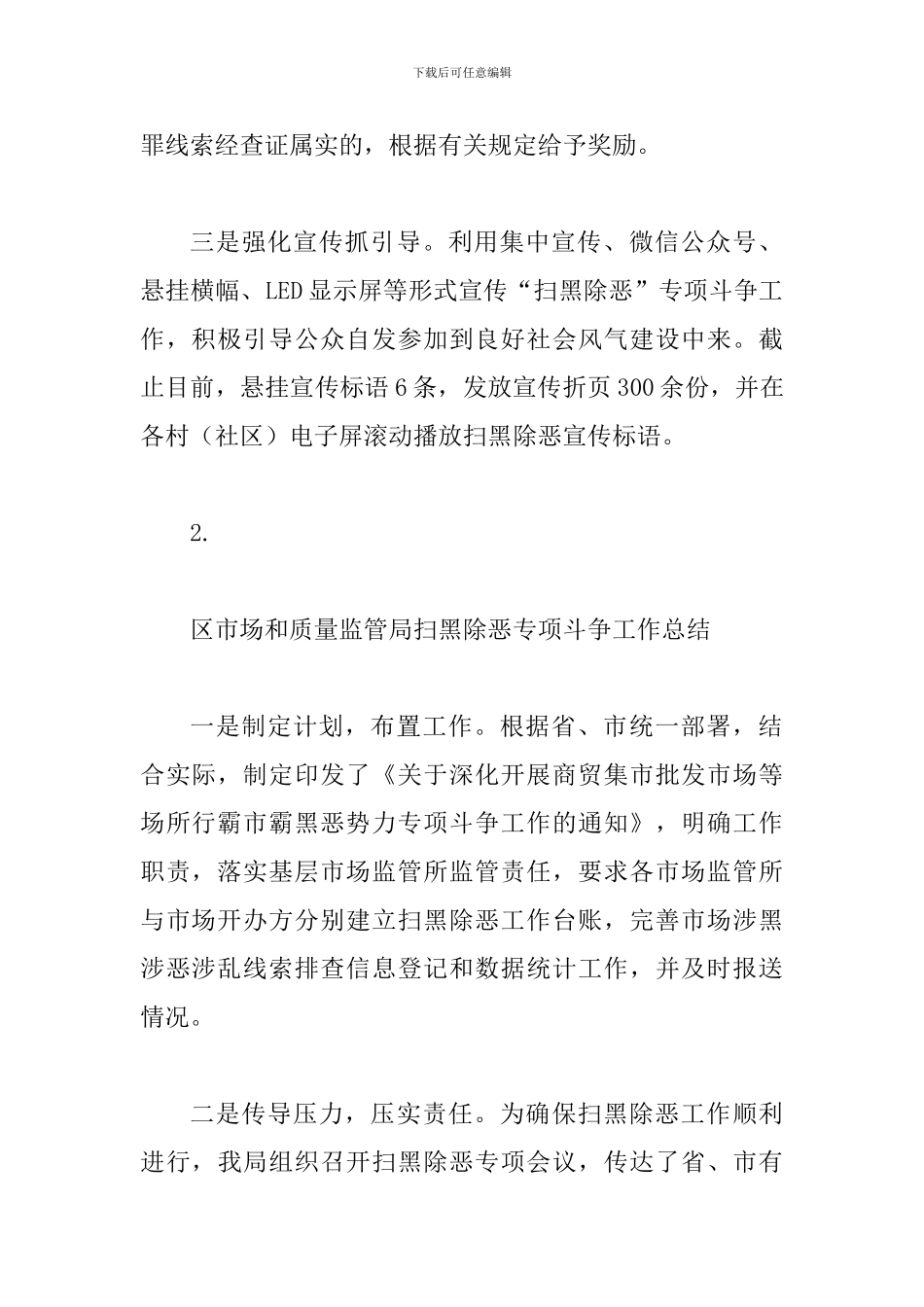 关于2024扫黑除恶专项斗争工作总结_第2页