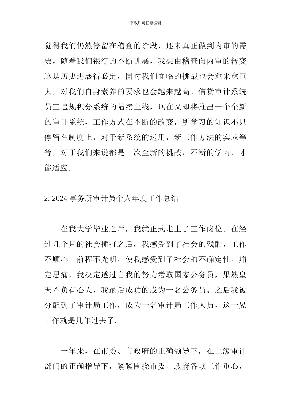 2024事务所审计员个人年度工作总结10篇_第3页