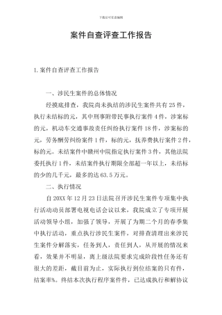 案件自查评查工作报告