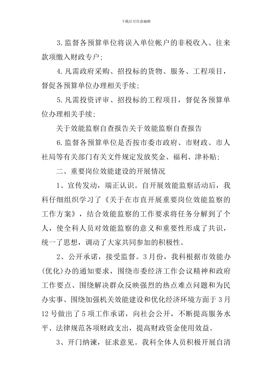 效能监察的你年度自查报告范文_第2页