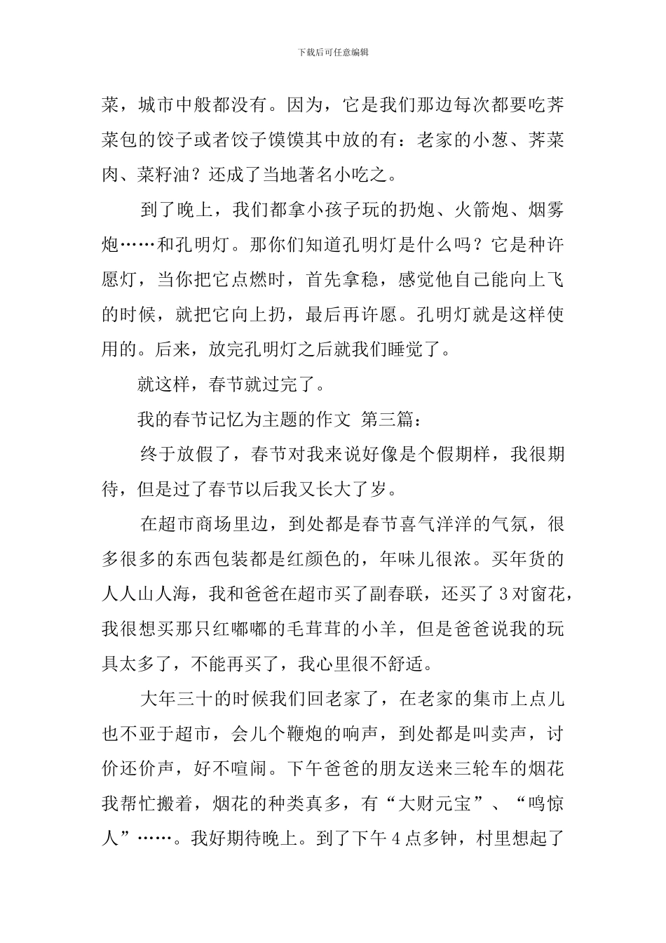 我的春节记忆为主题的作文_第2页