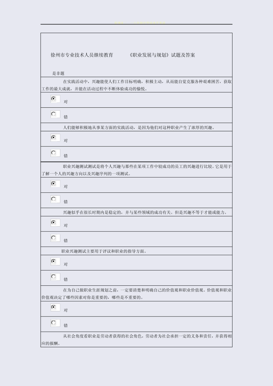 专业技术人员继续教育--职业发展与规划试卷及答案-94分 _第1页