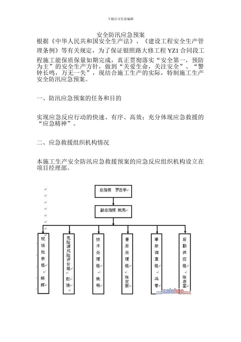 安全防汛应急预案_第1页