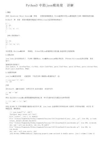 Python3中的json模块使用详解 