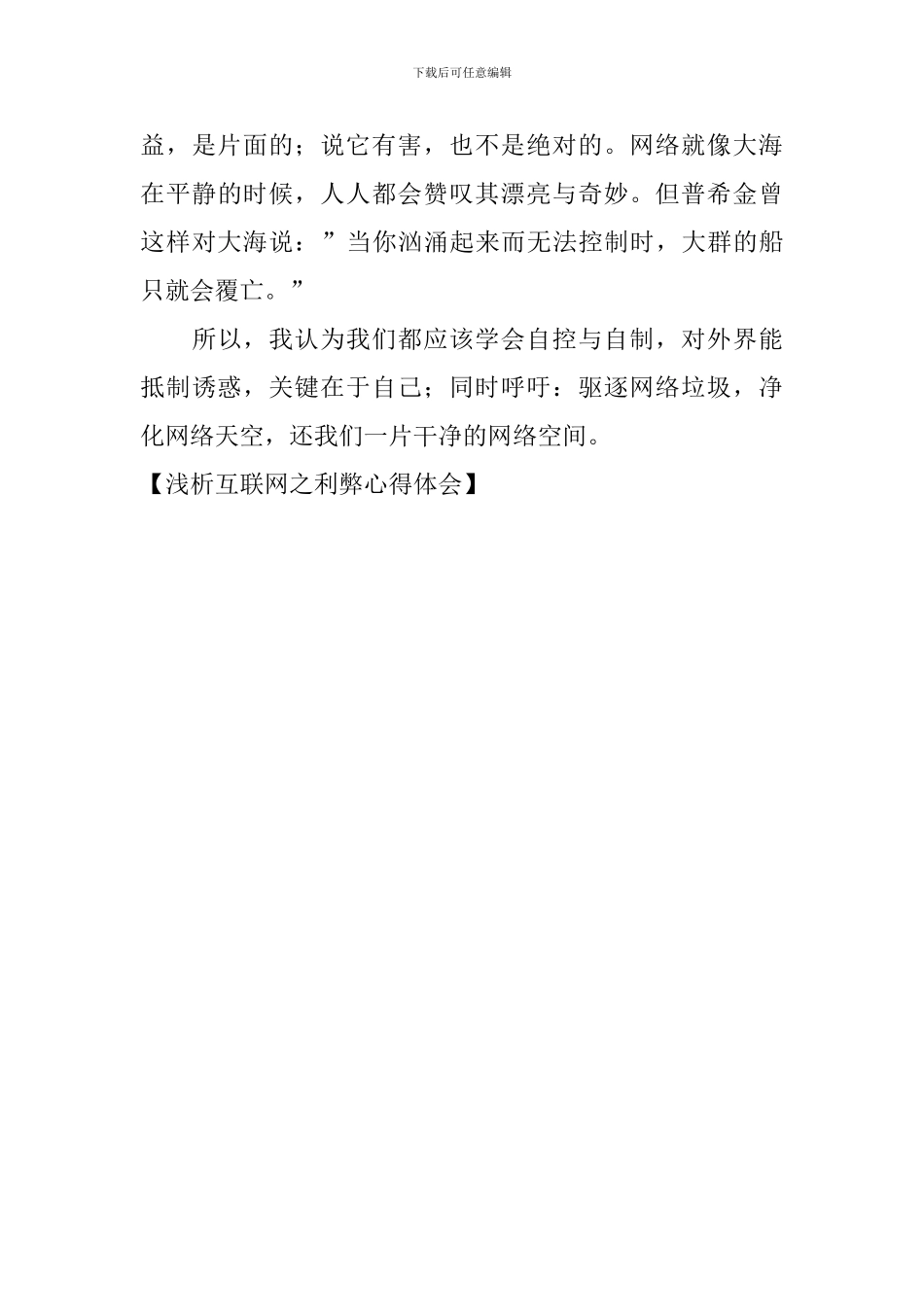 浅析互联网之利弊心得体会_第3页