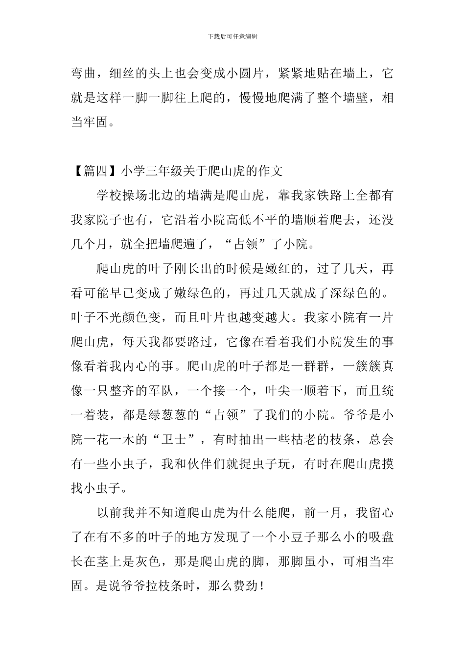 小学三年级关于爬山虎的作文_第3页