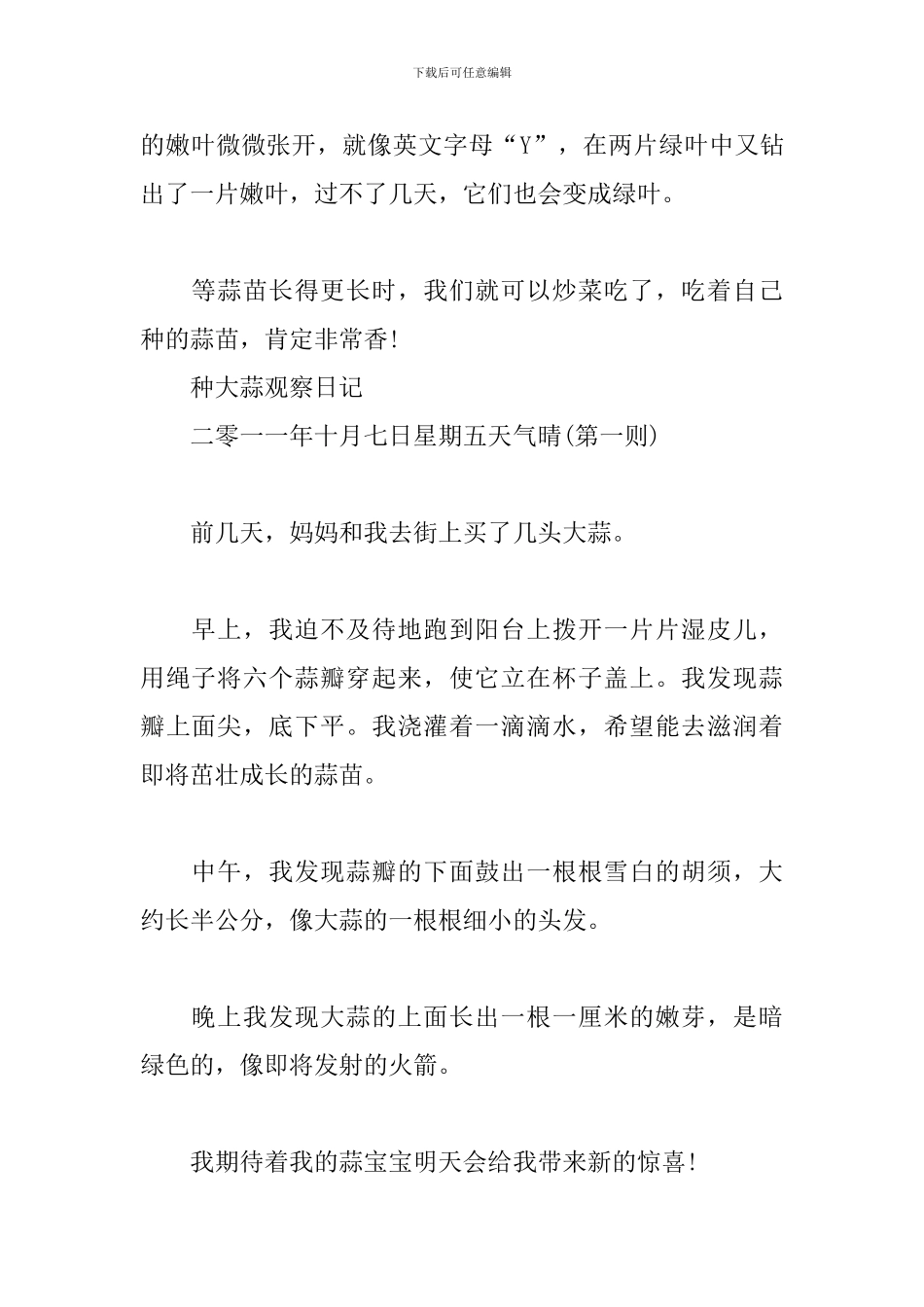 种大蒜观察日记_第2页