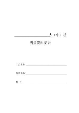 大中桥外业调查记录簿
