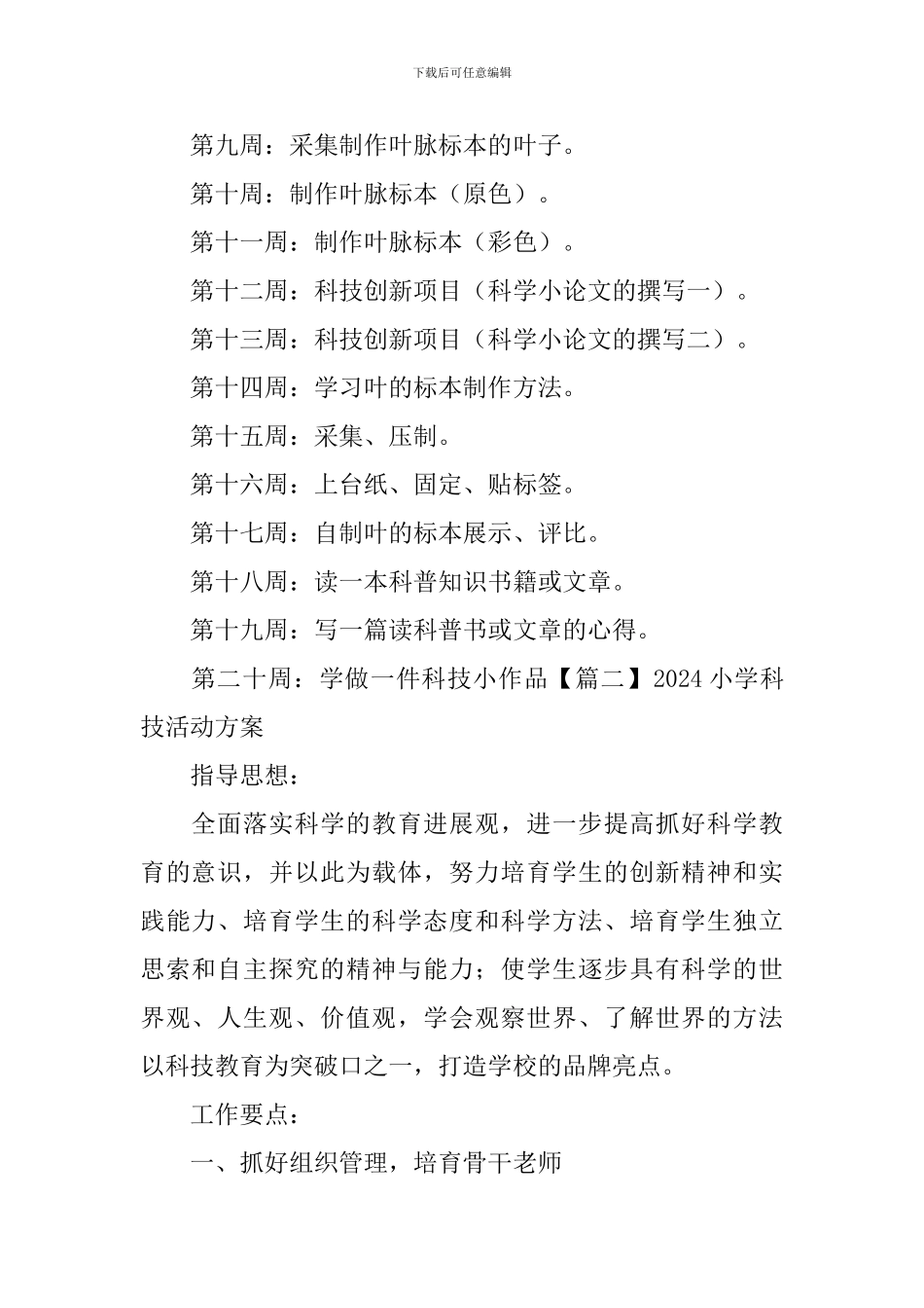 2024小学科技活动方案_第2页