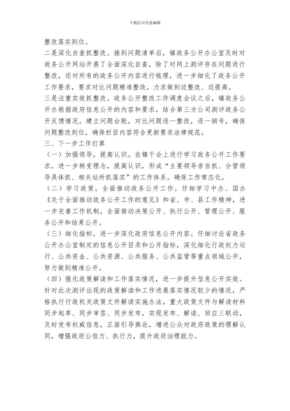 政务公开工作整改落实情况报告_第2页