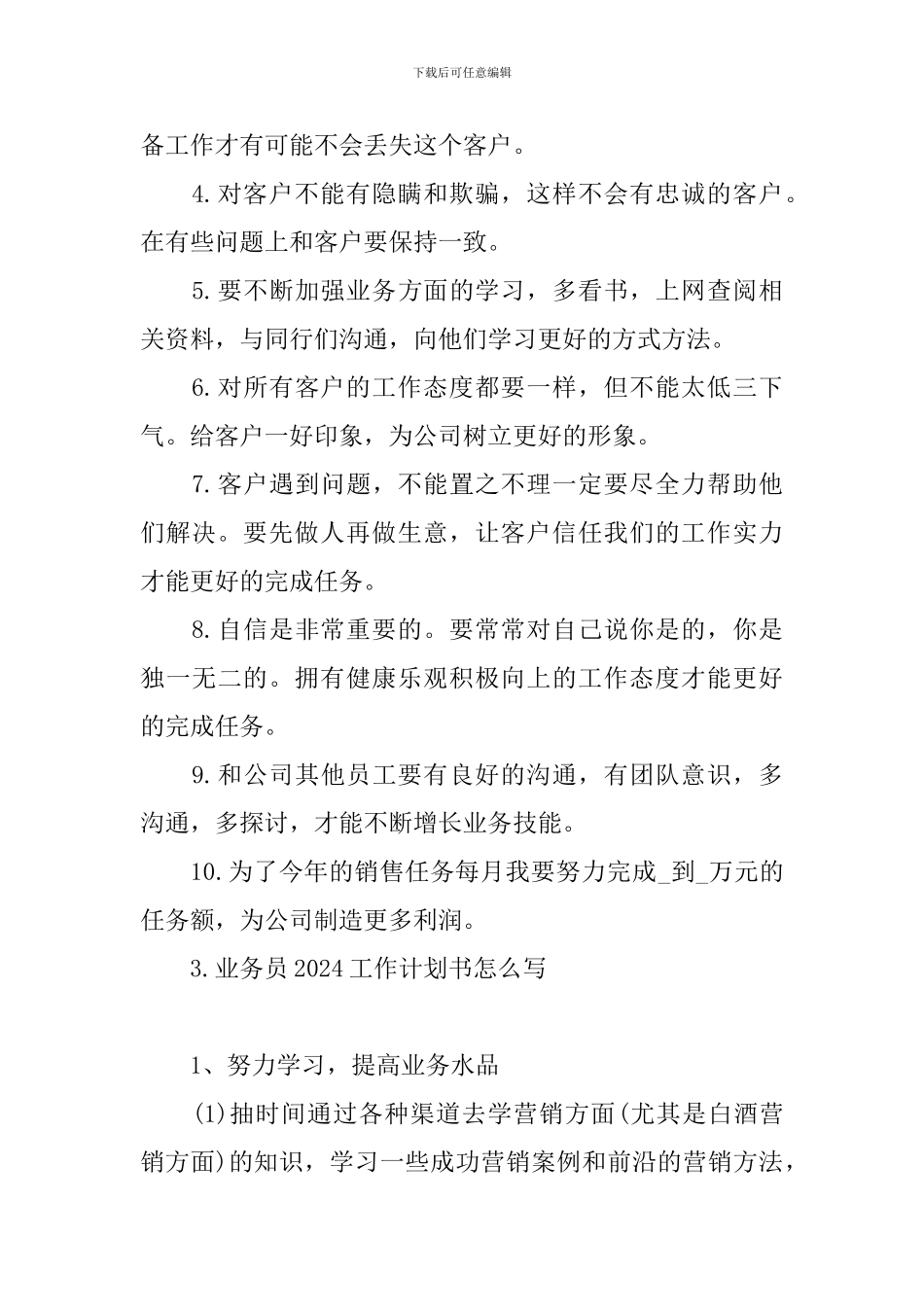 业务员2024工作计划书怎么写_第3页
