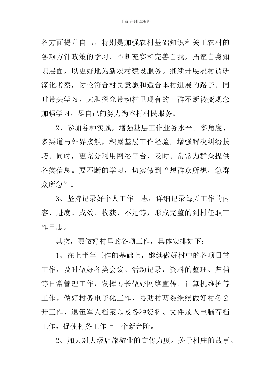 2024年村委副主任工作计划_第2页