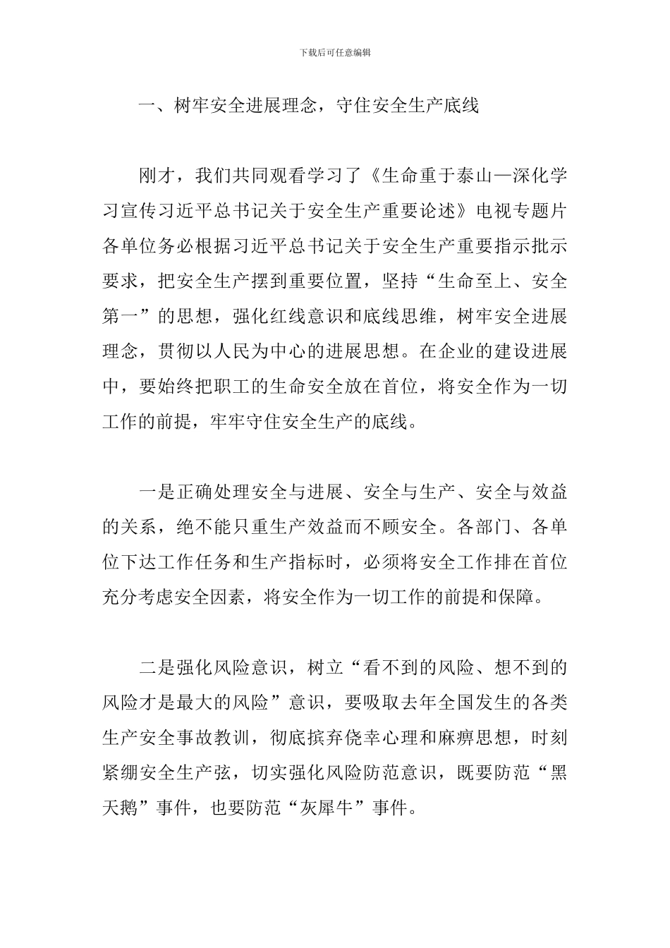 2024年度总经理在集团公司召开安全生产工作总结_第2页