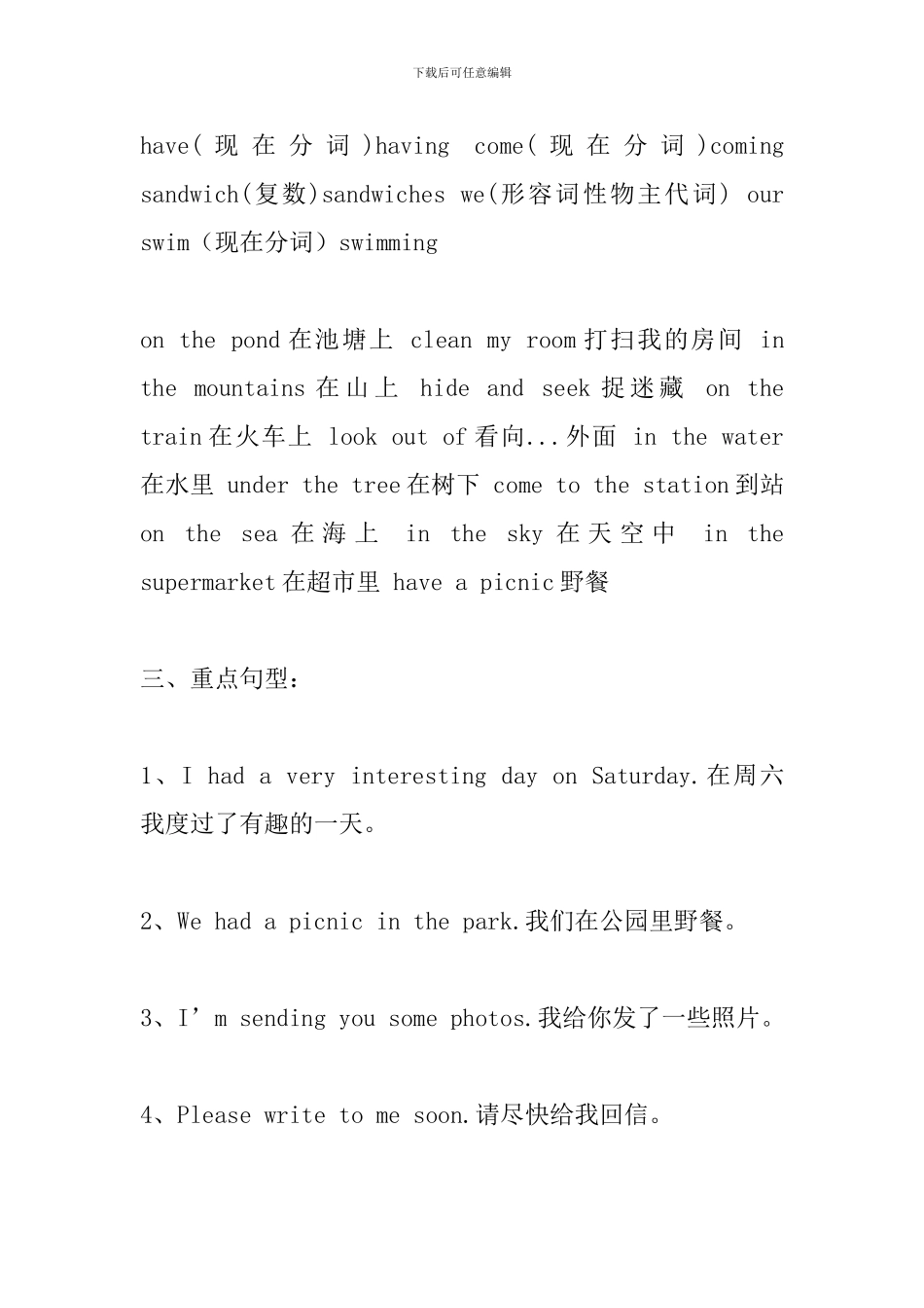 六年级英语下册Module3学习重难点归纳_第2页