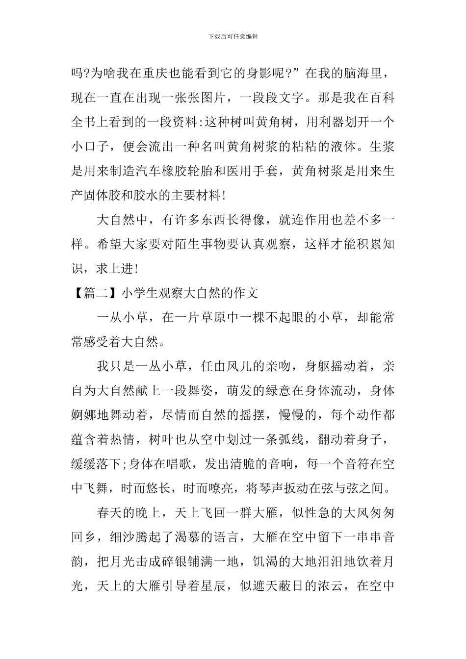 小学生观察大自然的作文三篇_第2页