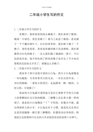 二年级小学生写的作文
