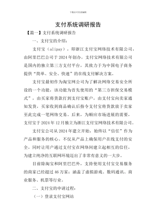 支付系统调研报告