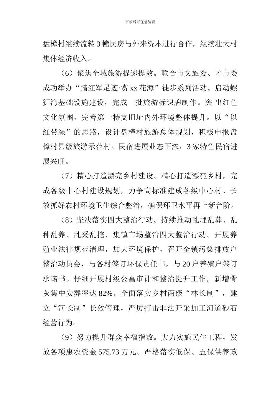 乡镇2024年上半年工作总结及下半年工作安排-0_第3页