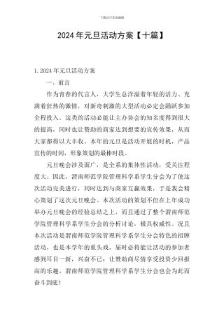 2024年元旦活动方案
