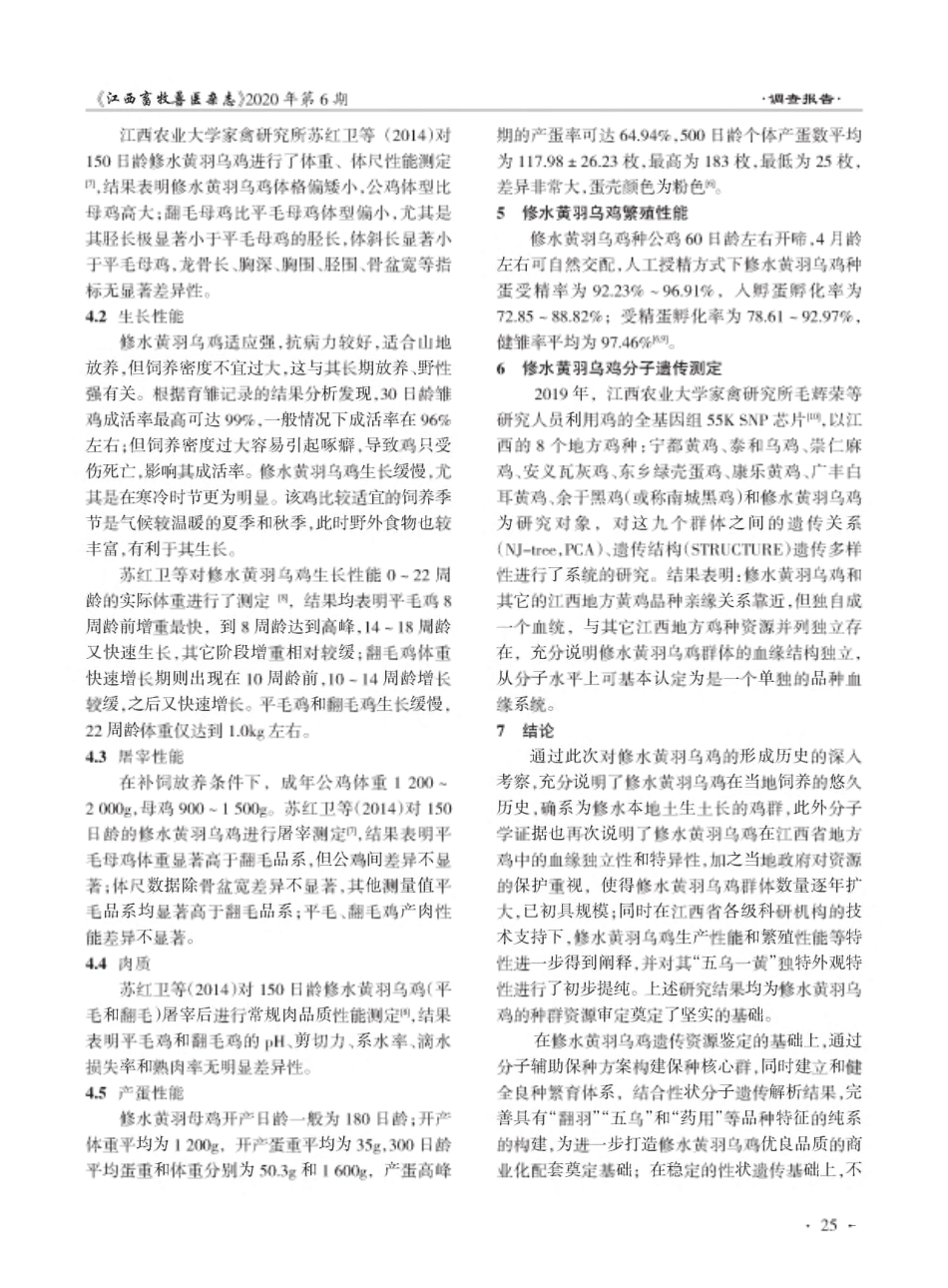 修水黄羽乌鸡遗传资源调查报告 _第3页