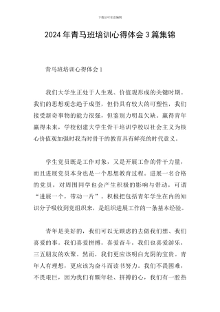 2024年青马班培训心得体会3篇集锦