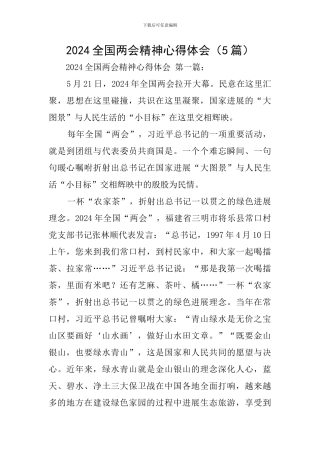 2024全国两会精神心得体会